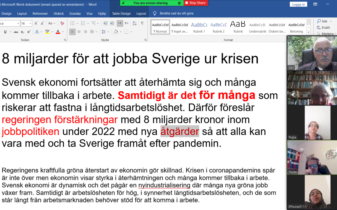 20210909 Prata med Eva, Allsång för integration