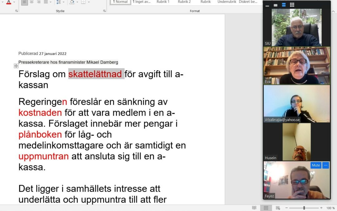 20220127 Prata med Eva, tema: Förslag om skattelättnad för avgift till a-kassan